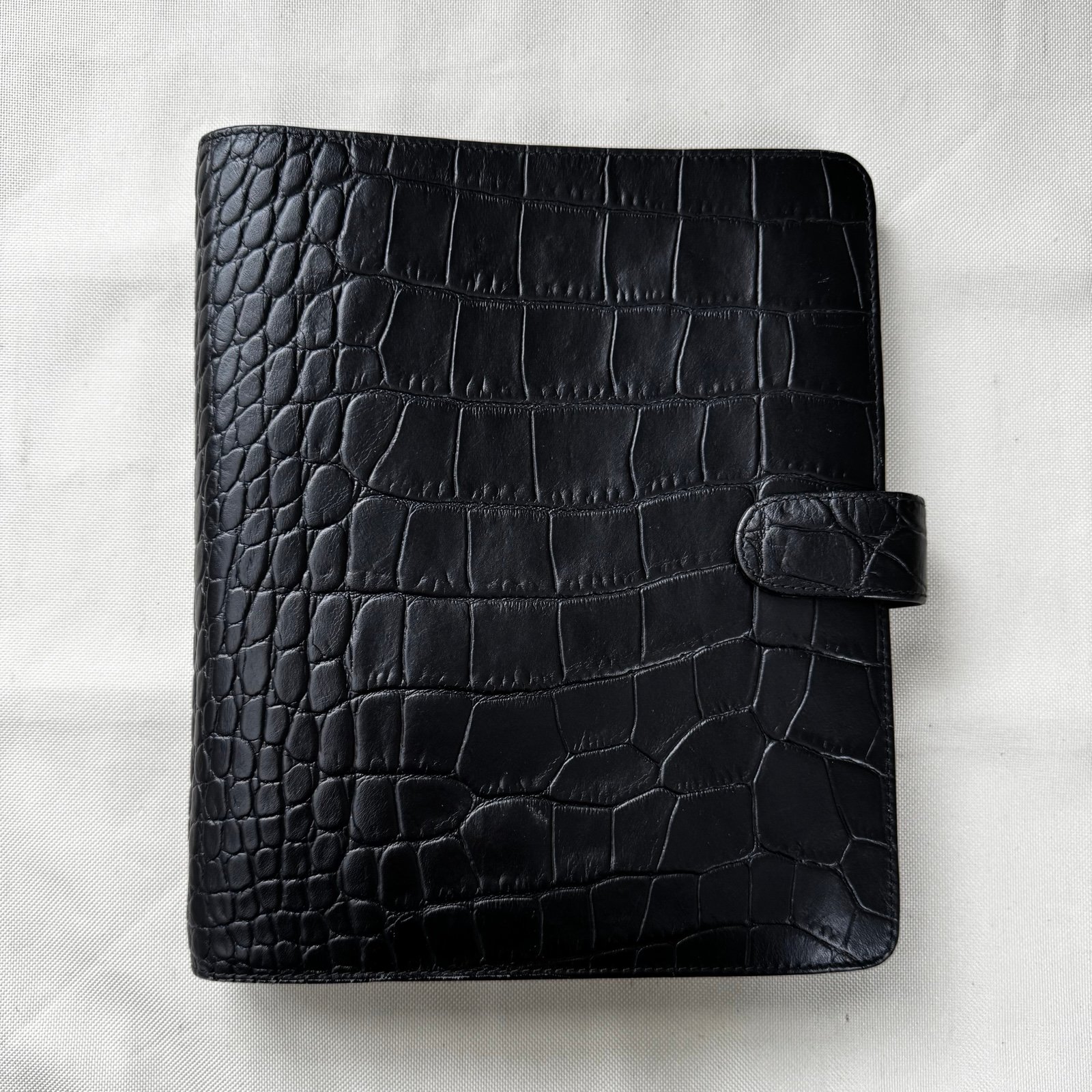 Filofax A5 Crocodile Planner (Black)