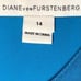 Diane von Furstenberg Citra Sleeveless Fit and Flare Dress in Blue Women’s 14
