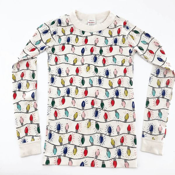 Hanna Andersson Kids Cream shops Christmas Lights Pajama Set Size 8Y