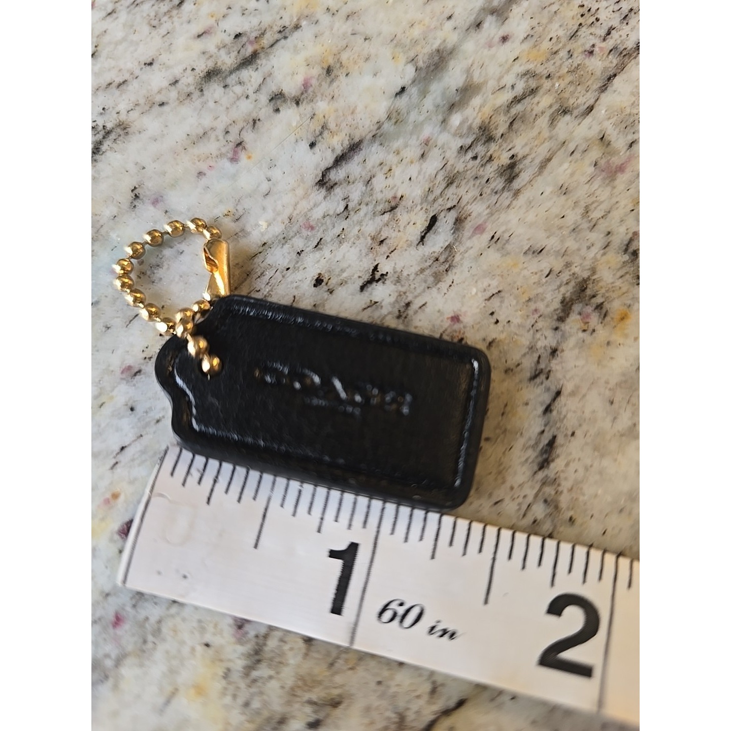 COACH Vintage Style Black Leather Replacement Purse Hang Tag Charm