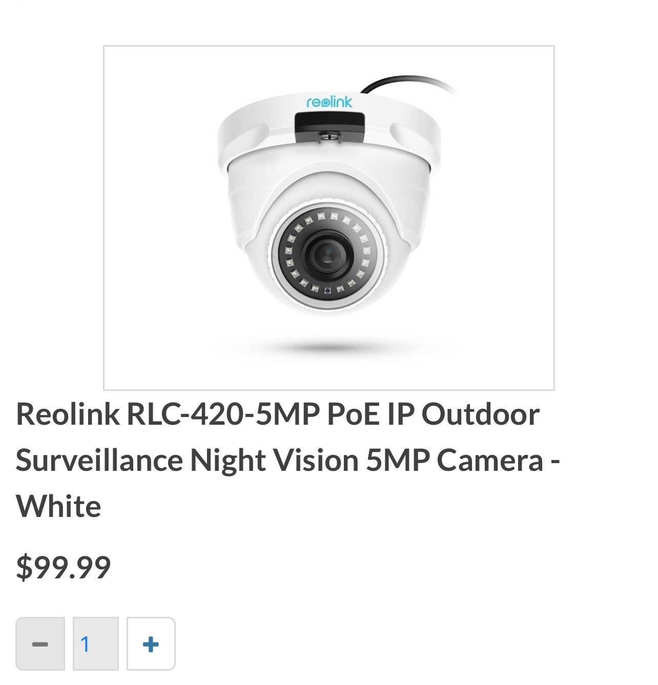 Reolink RLC-420-5MP PoE IP Outdoor Surveillance Night Vision5MP Camera,180/6pcs