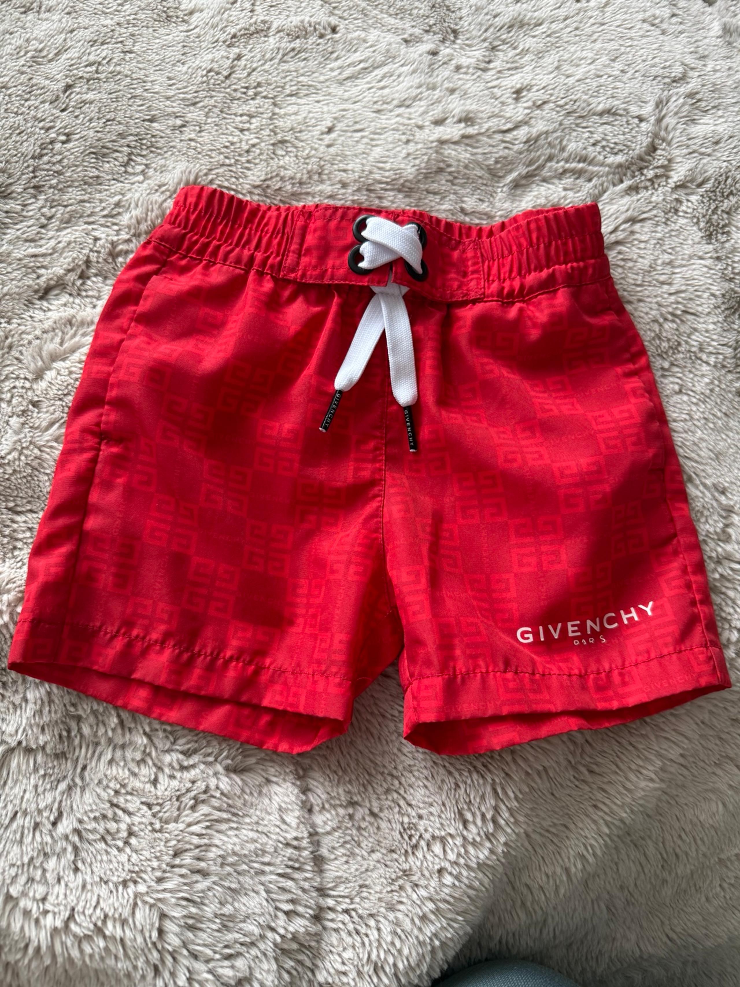 Baby Givenchy Swim Trunks – Red, Size 12M (Fits 6–12M)