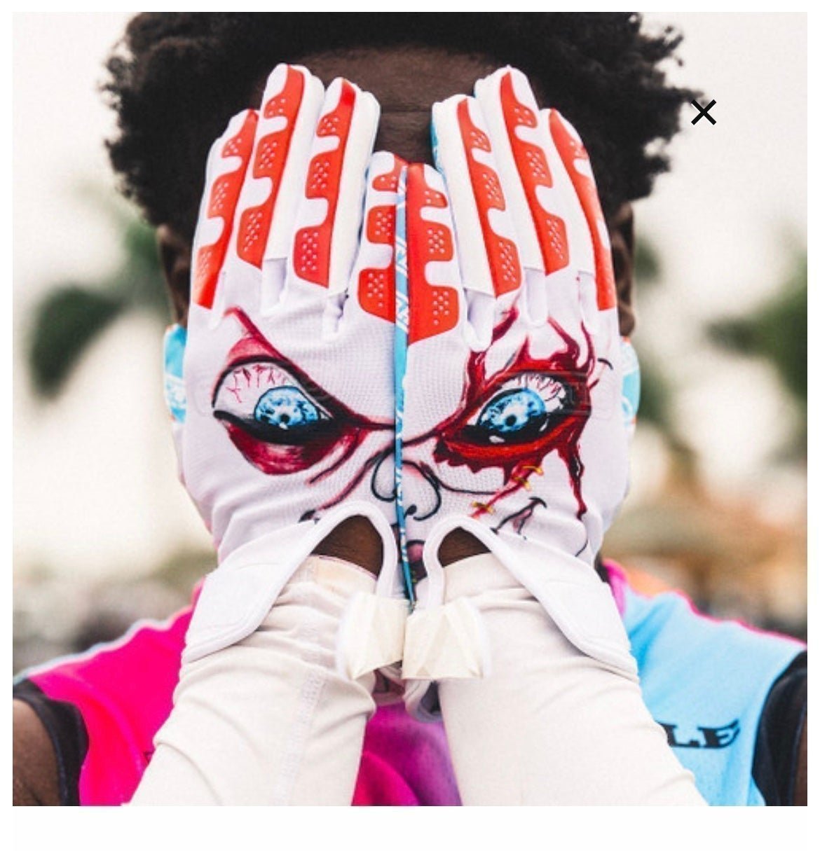 Battle Evil eye football gloves