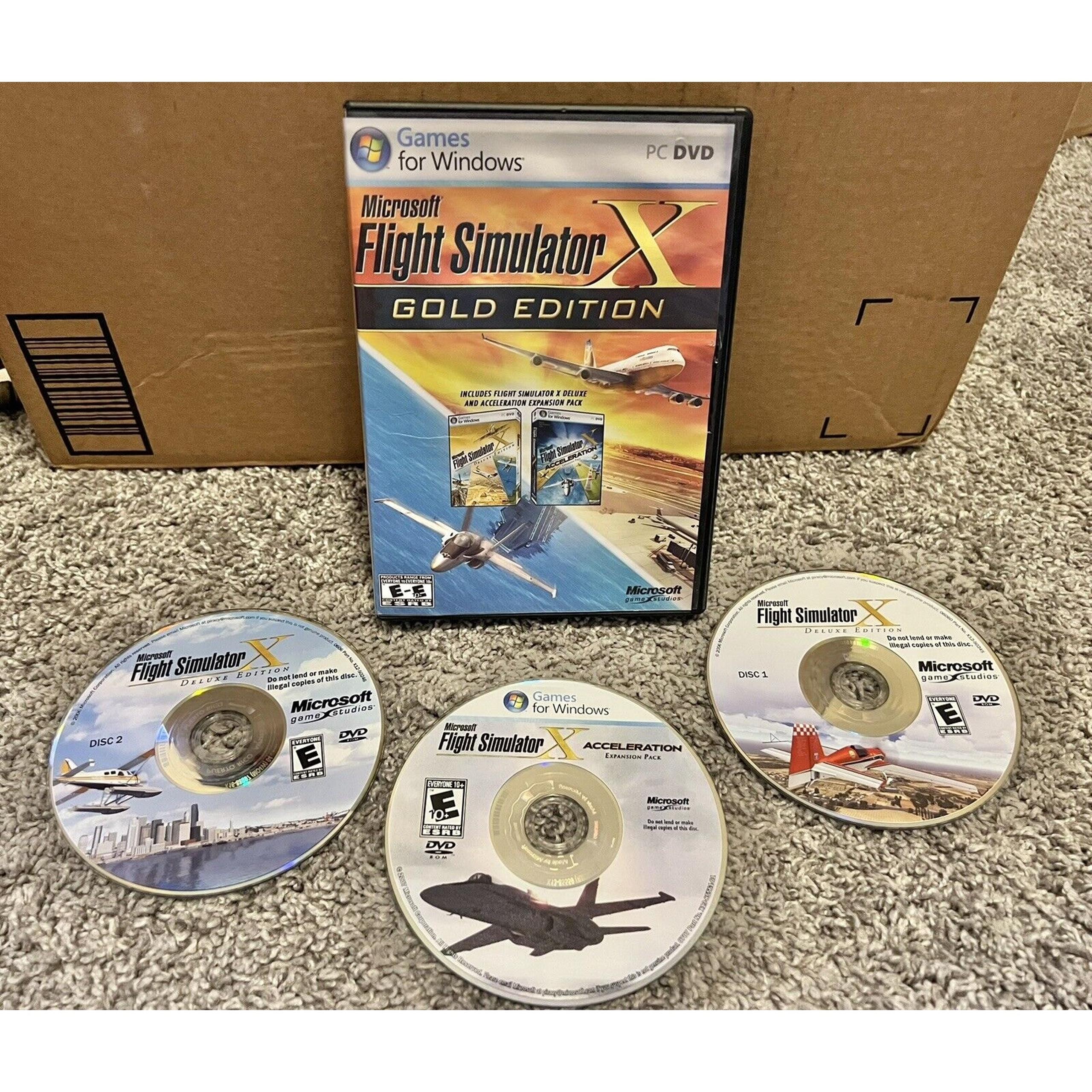 Microsoft Flight Simulator X: Gold Edition (PC: Windows, 2008) 3 PC DVD Set