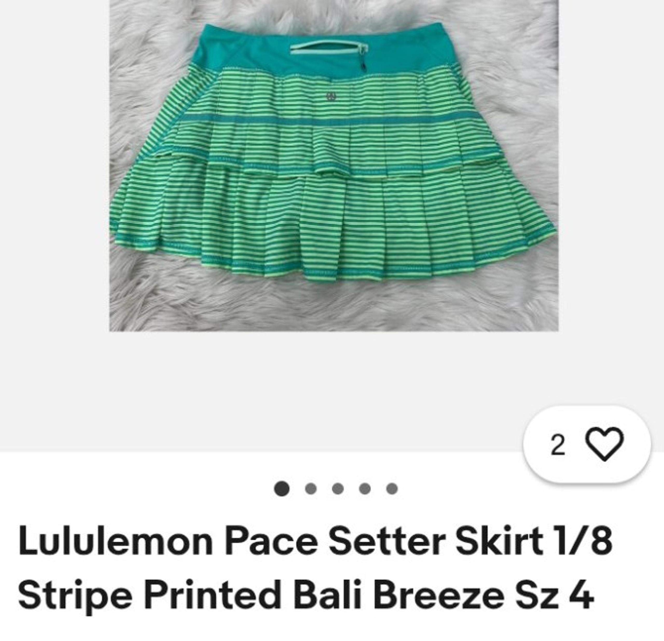 *LULULEMON: "RUN: PACE SETTER WOMEN'S ATHLETIC SKIRT"-*SIZE: 4*