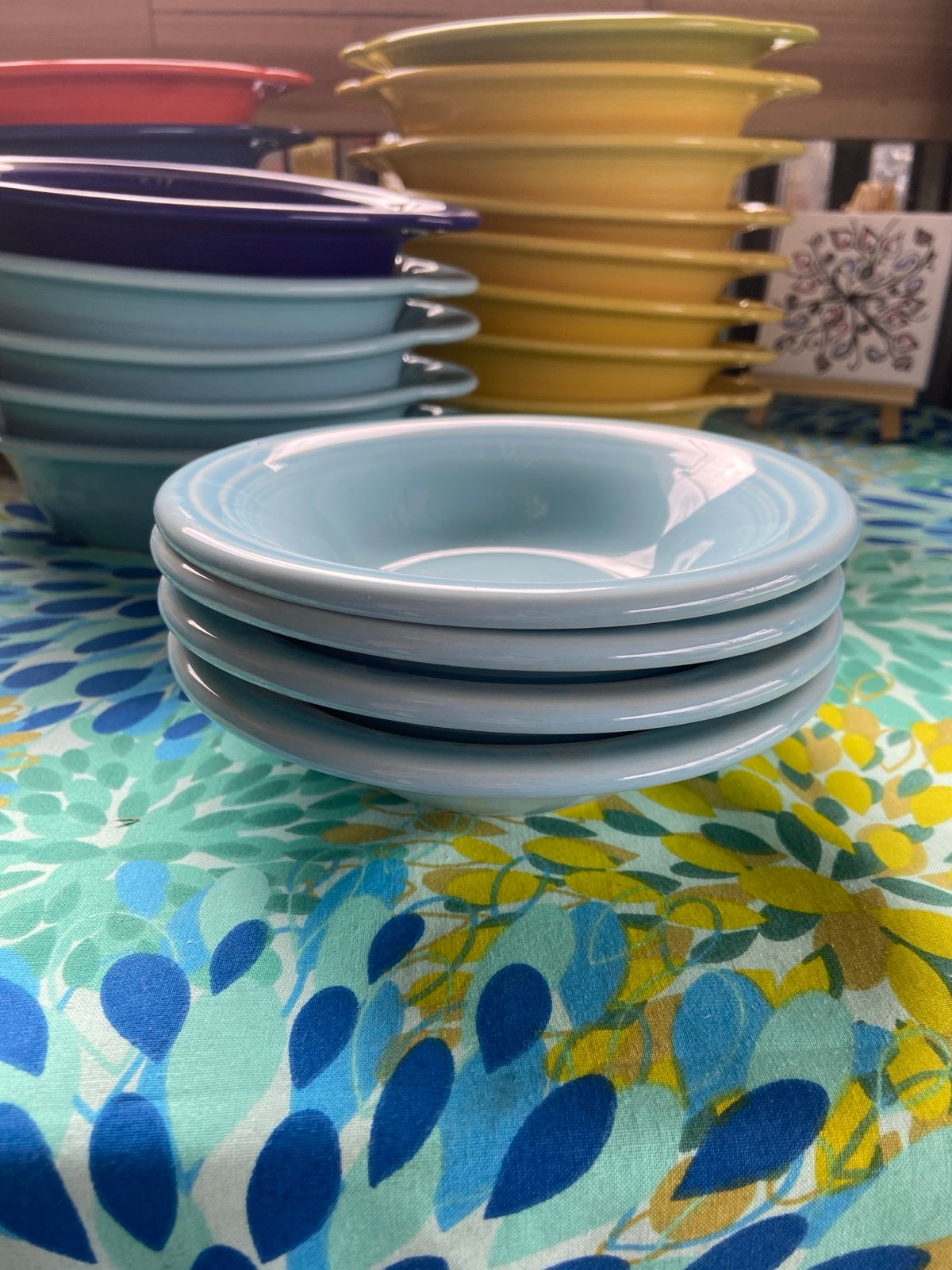 Fiesta sky small cereal stacking bowls (4)