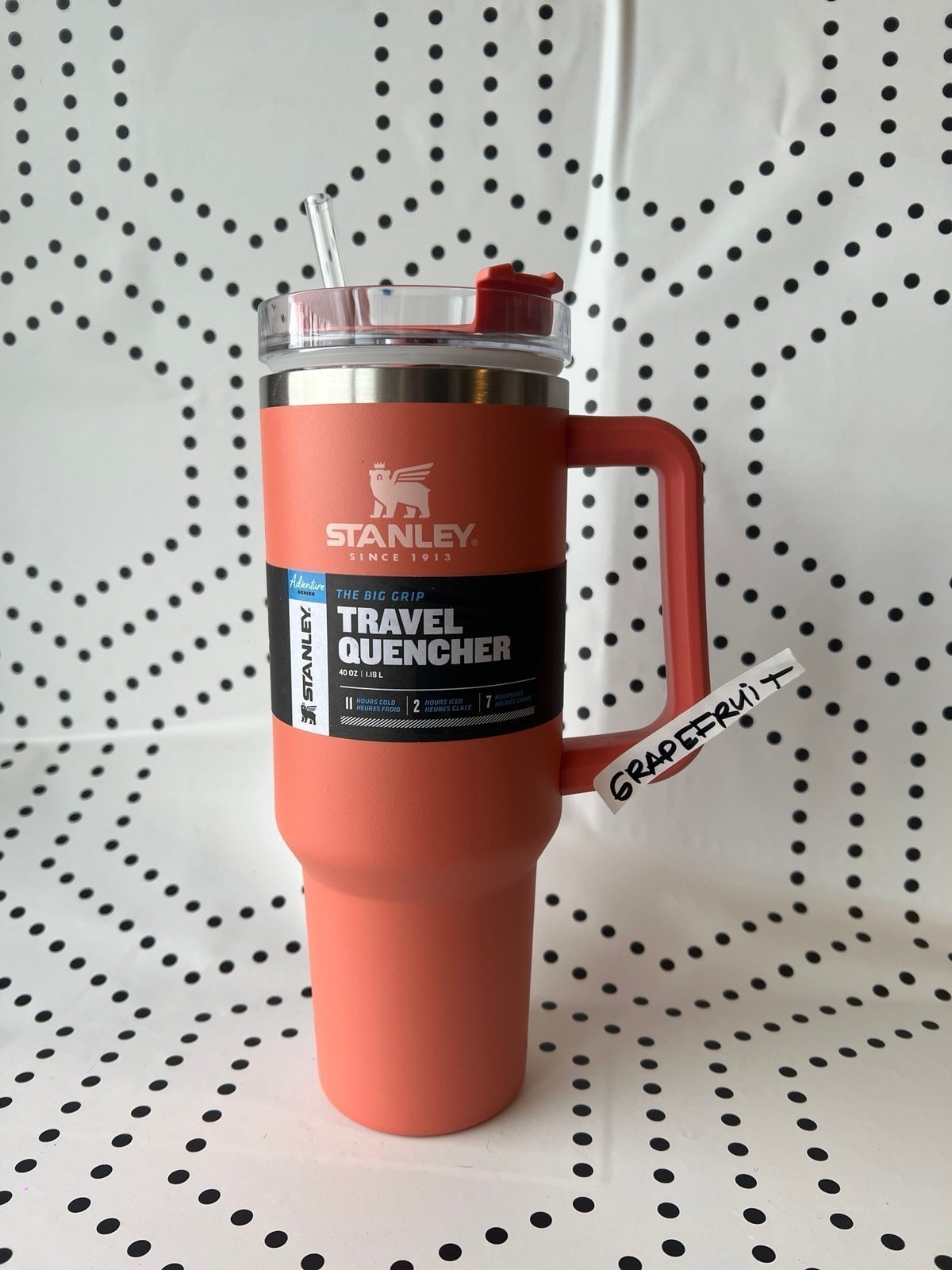 STANLEY 40 OZ TUMBLER -GRAPFRUIT-RARE FIND (BRAND NEW)