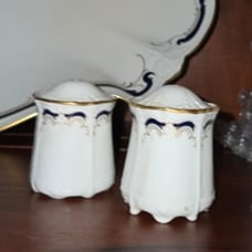 Pepper Shaker ONLY #1- Gloriette Tirschenreuth Fine China-Cobalt blue