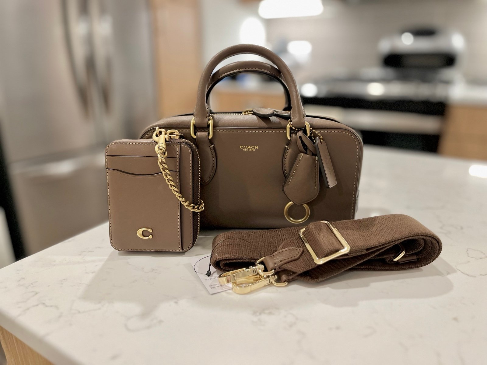 Coach Bowery Satchel “22” and Wallet - Dark Stone