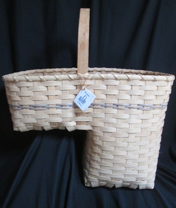 Vintage Stair Step Basket, Handmade, Large