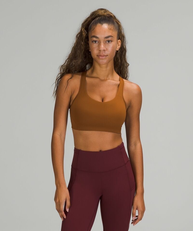 Lululemon All Powered Up Bra Medium Support A - G Cups in Copper Brown