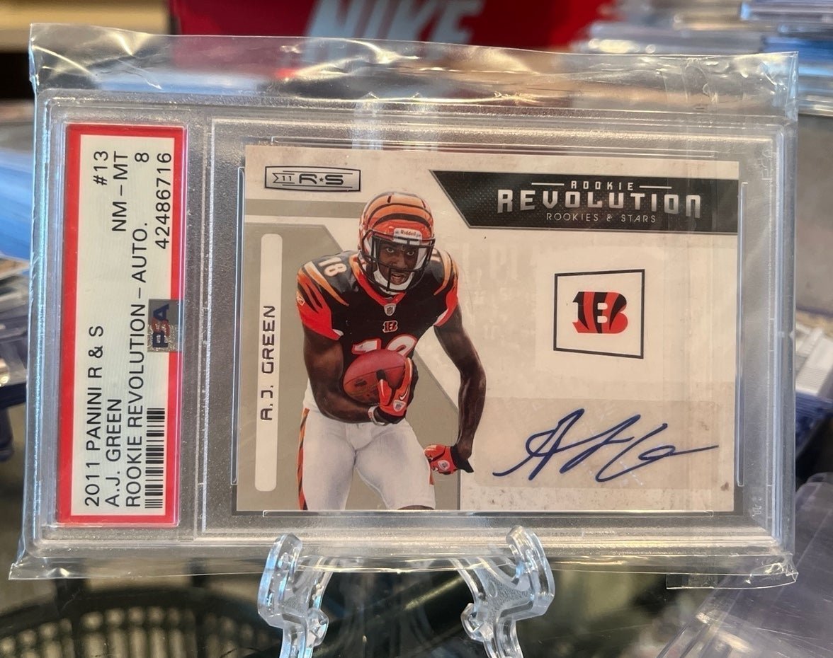 AJ Green Rookies & Star Rookie Auto 10/10 PSA 8 POP 1 NONE HIGHER