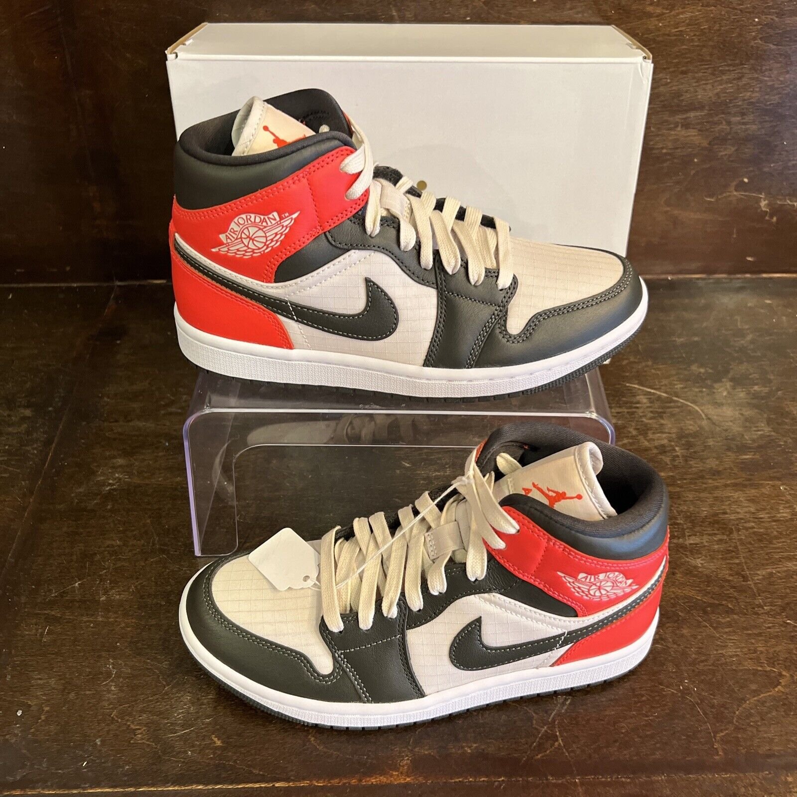 Size 7 - Nike Air Jordan 1 Mid Newsprint Light Orewood
