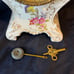 Vintage Ansonia Antique Porcelain Mantle Clock White w/ colorful Flowers
