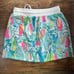 Lilly Pulitzer Mini Skirt French Terry Tassel Tie Zia Beach and Bae Print Sz XXS