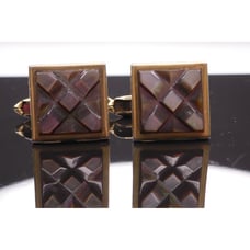 Signed Hadley Carved Shell Cufflinks