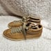 Burberry Washed Leather Tan Hi Top Sneakers sz 38