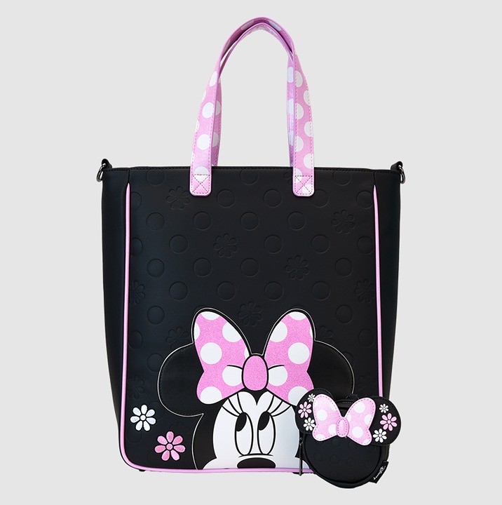 Minnie Mouse Floral Rock The Dots Tote Bag With Coin Bag