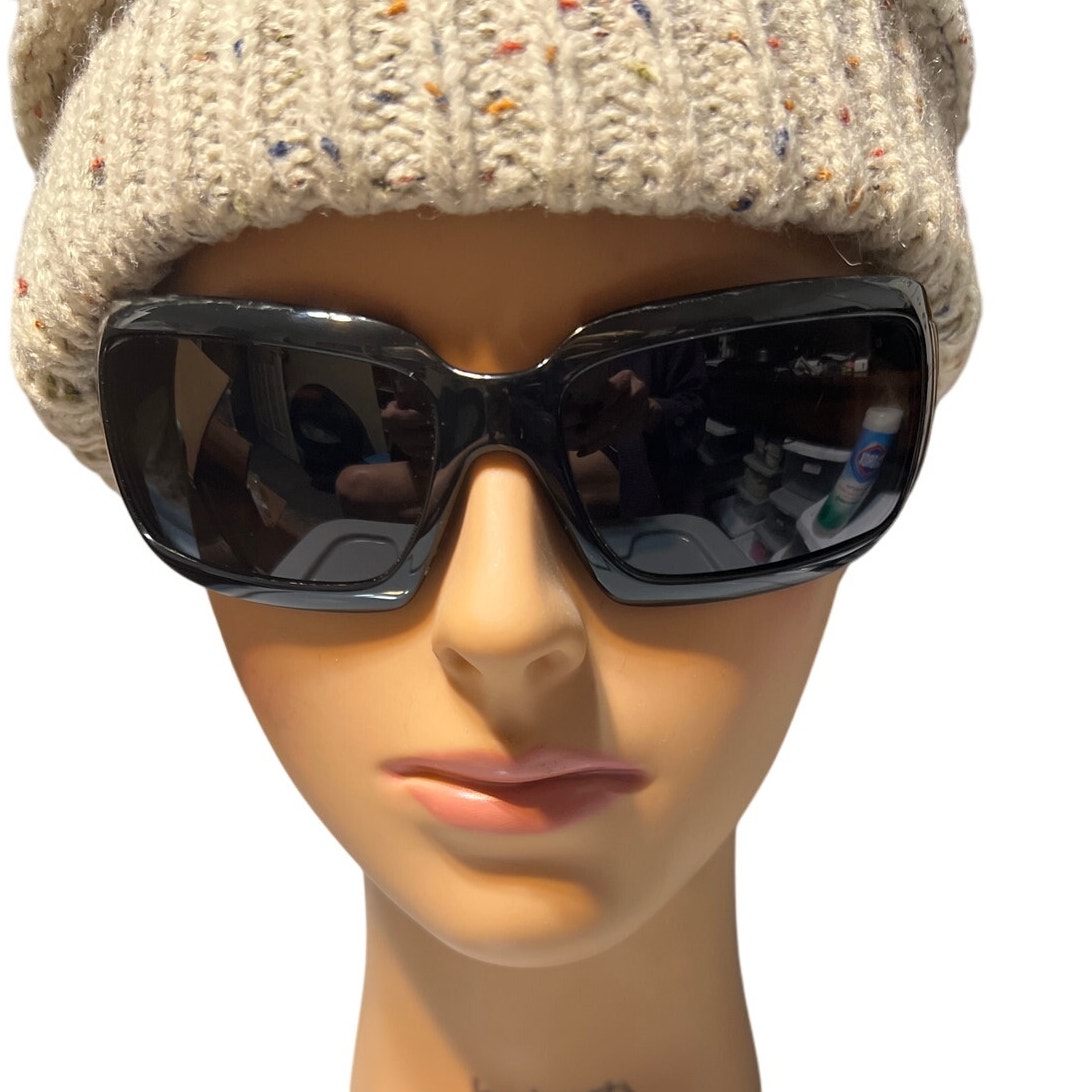 Prada Italy Model SPR 01H 61 16 1AB-1A1 Black and White Wrap Sunglasses