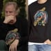 Eleven Paris Nolan Mens Size Small Black Embroidered Sweatshirt Peacock Feathers