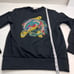 Eleven Paris Nolan Mens Size Small Black Embroidered Sweatshirt Peacock Feathers