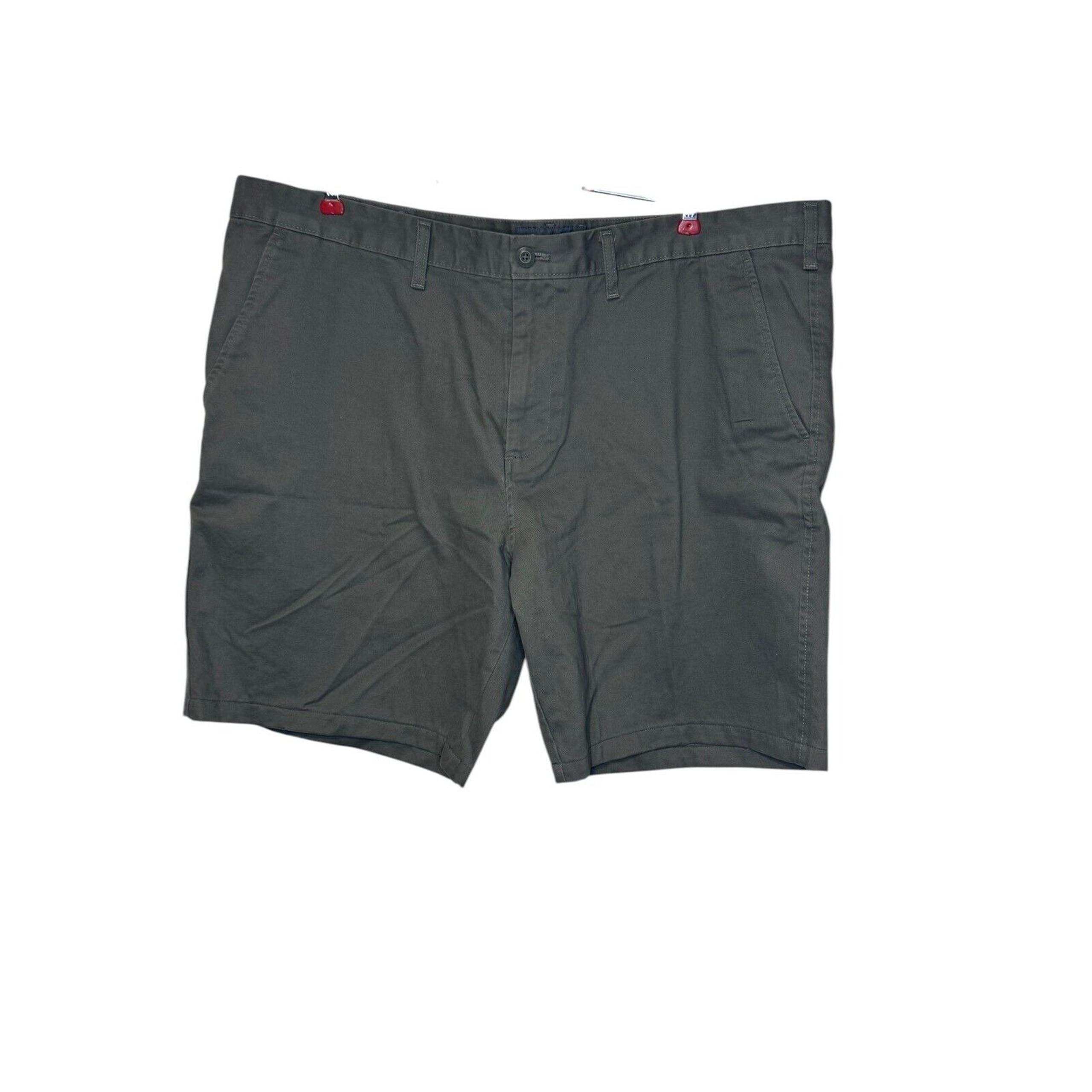 Eddie Bauer Men's Short Chino Flat Front Classic Fit Hi-Rise Cotton Green 42 NWT
