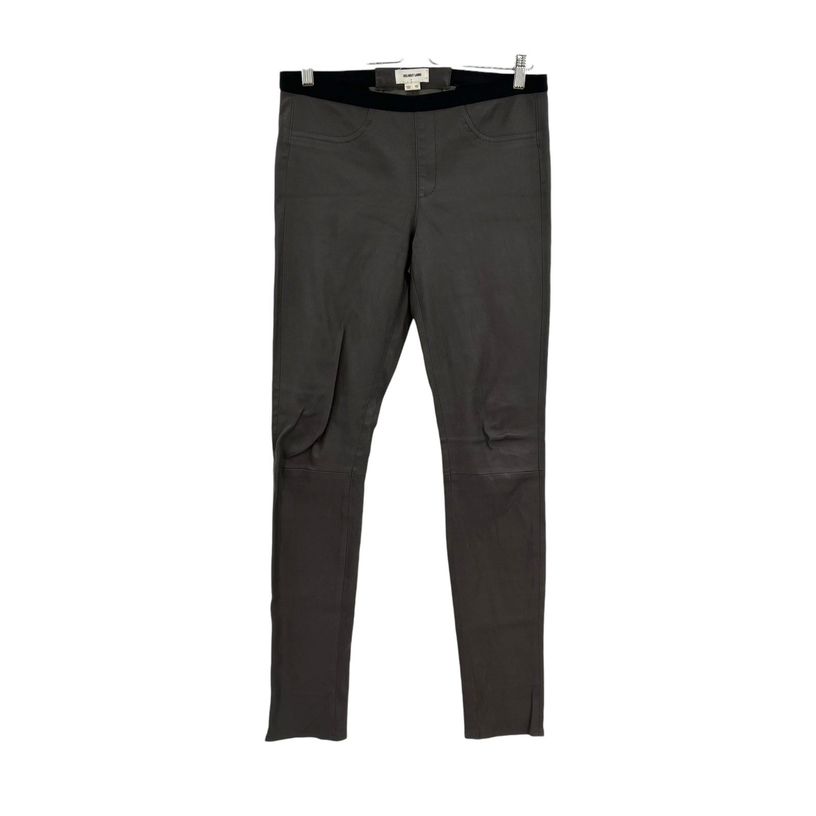 Helmut Lang Lamb Leather Skinny Leggings Pants Gray Size 10