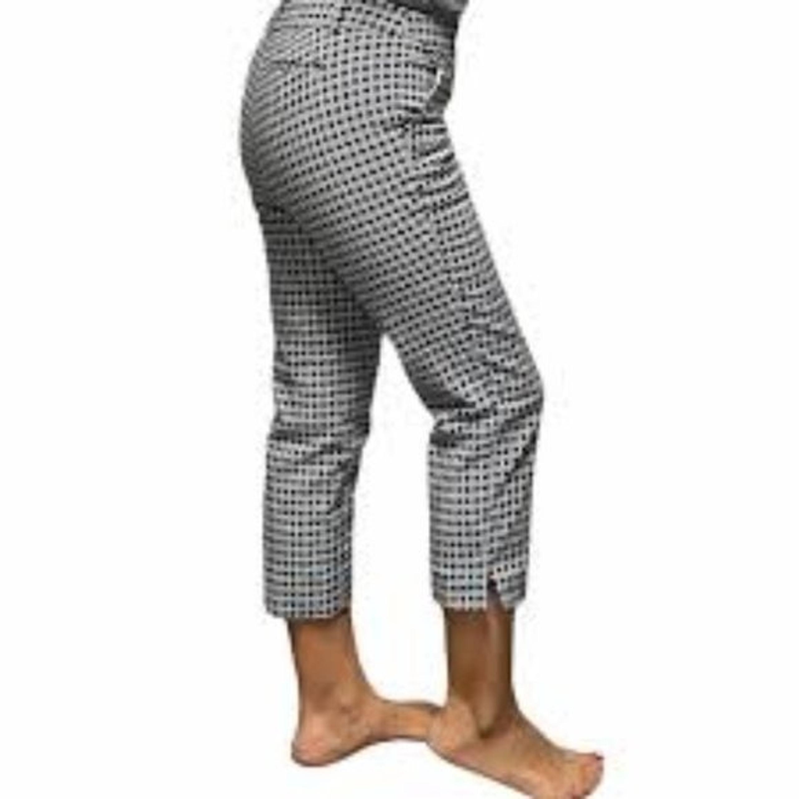 Hilary Radley Womens Stretch Dress Capri Pants Black & Ivory New With Tags