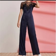Foxiedox Nixie Lace Wide Leg Illusion Neck Jumpsuit, NWT, Size XS, MSRP 189