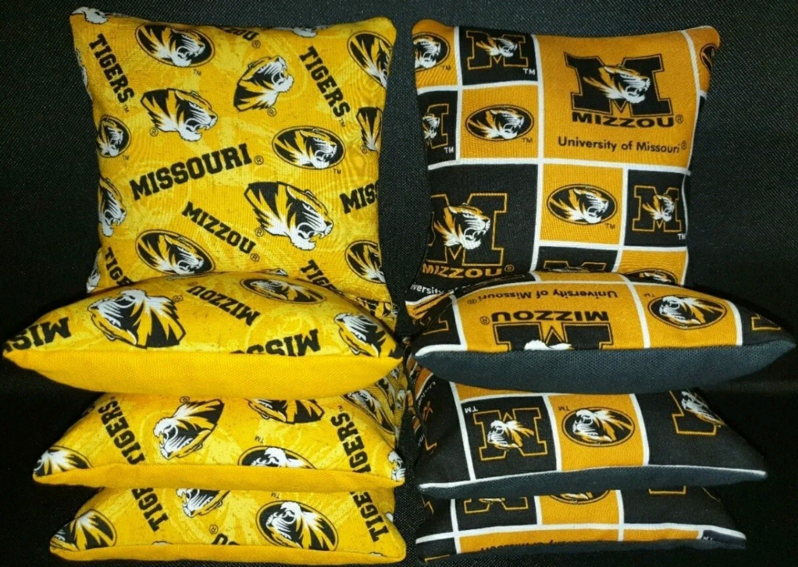 Set of 8 Missouri Mizzou Cornhole Bags ***FREE SHIPP
