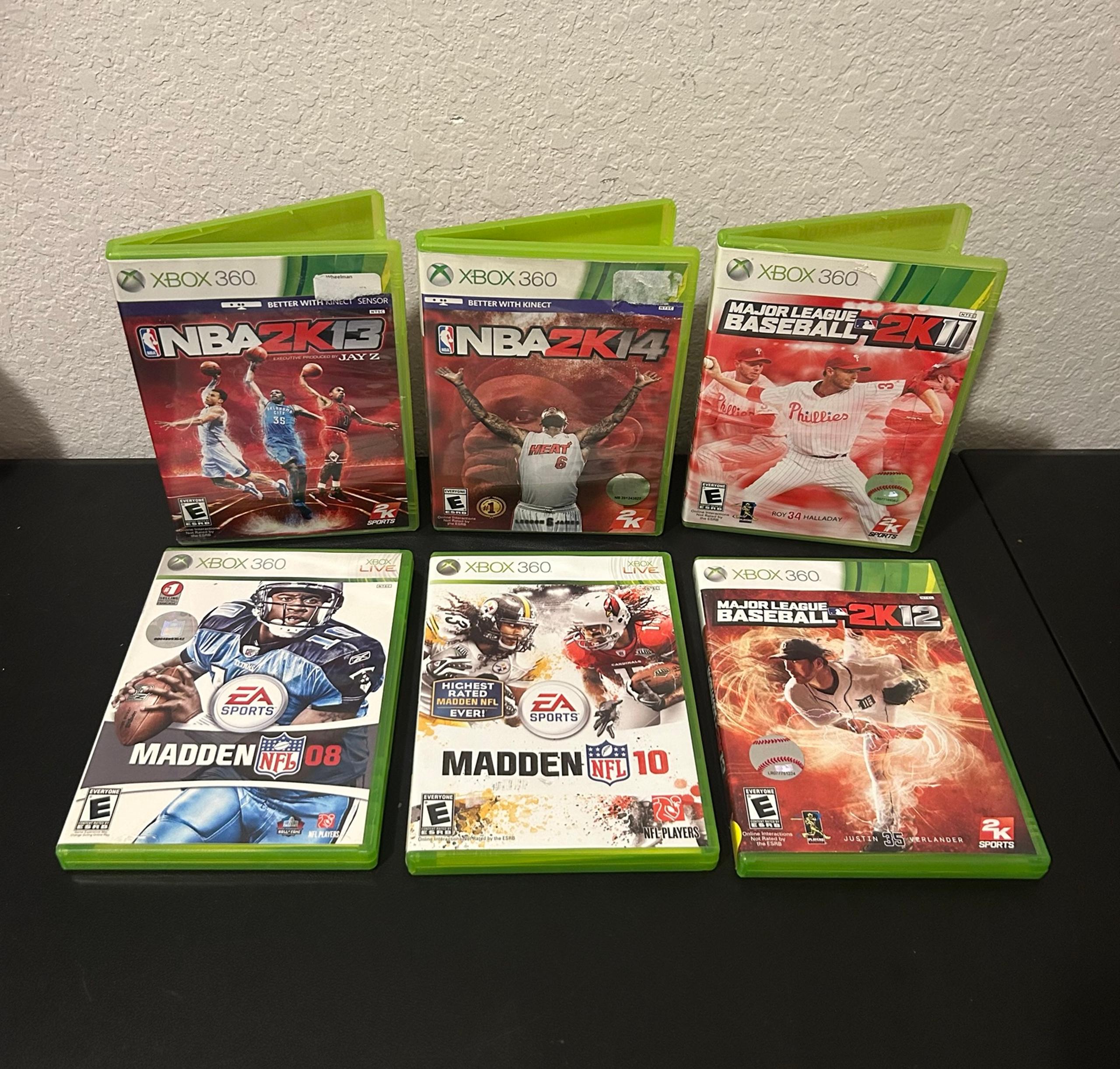 Xbox 360 Sports Bundle NBA 2K14 Madden NFL MLB 2K11 & 2K12