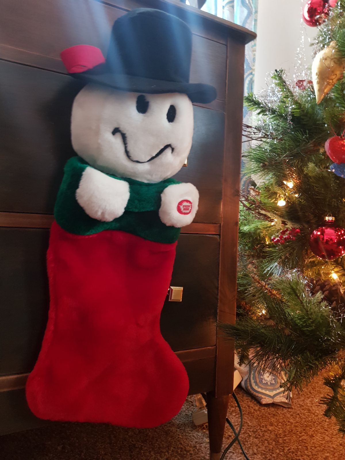 Adorable giggling Snowman Christmas Stoc