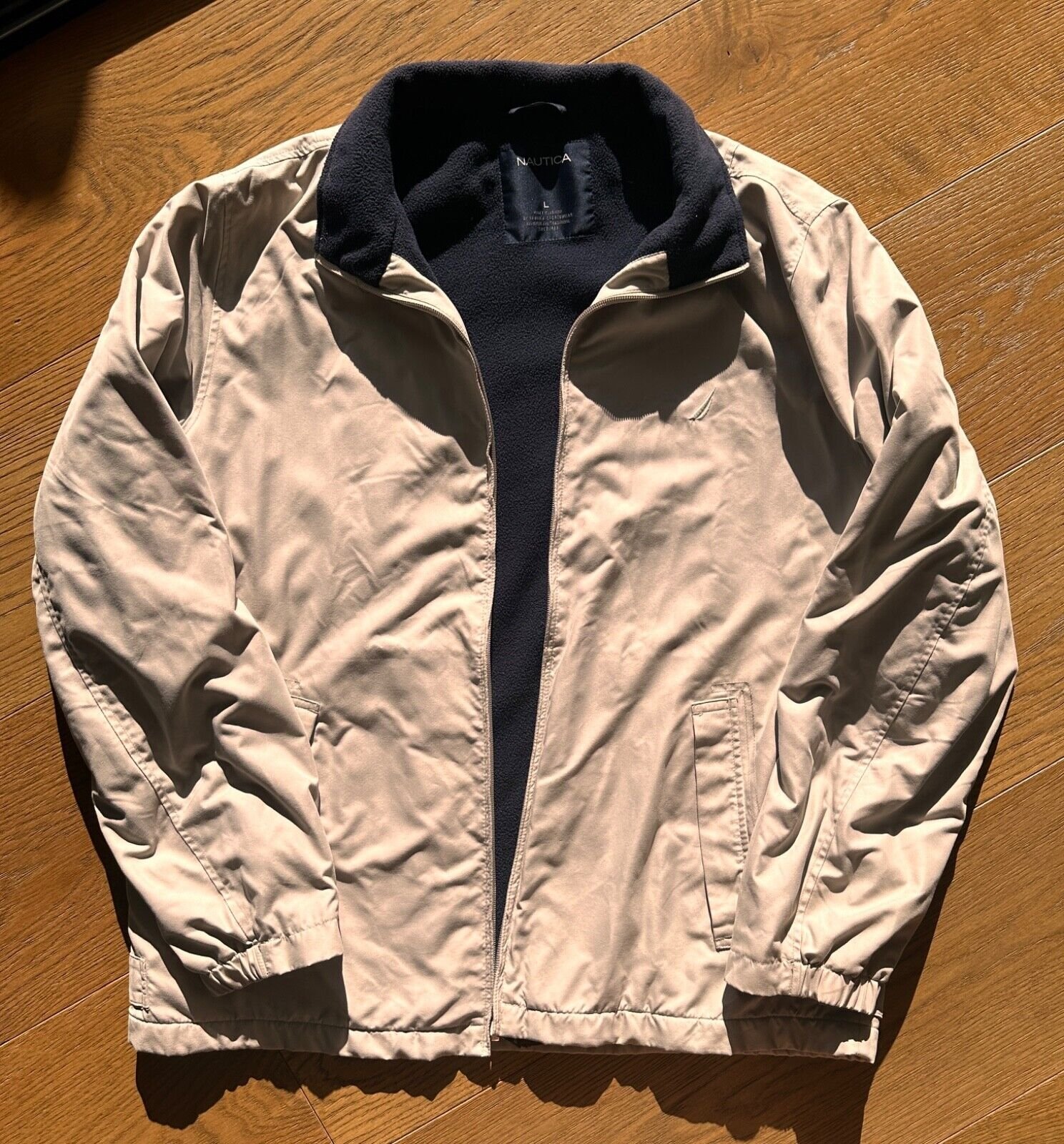 Nautical Tan Fleece Windbreaker Size Large