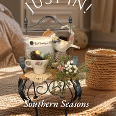 Spring Vignette Metal & Wicker Chair Home Decor