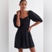 Anthropologie Maeve Puff Sleeve Sweetheart Mini Dress Black Size Medium NWT