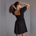 Anthropologie Maeve Puff Sleeve Sweetheart Mini Dress Black Size Medium NWT