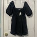 Anthropologie Maeve Puff Sleeve Sweetheart Mini Dress Black Size Medium NWT