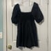Anthropologie Maeve Puff Sleeve Sweetheart Mini Dress Black Size Medium NWT