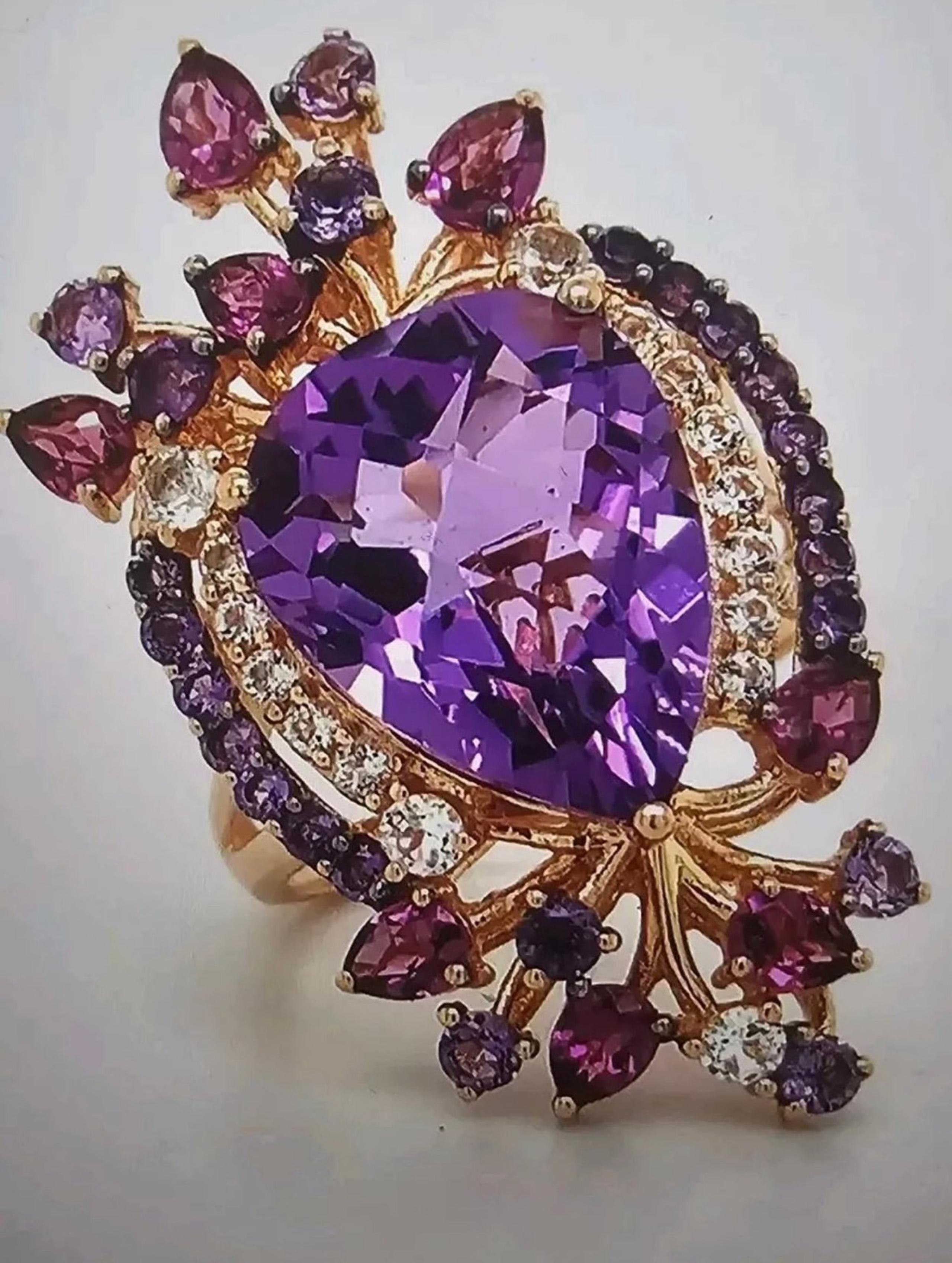 Levian Crazy Collection Amethyst Ring in 14k Strawberry Rose Gold 8CTTW
