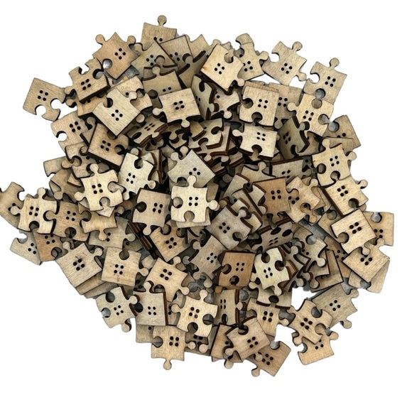 NEW Wooden Puzzle Pieces Button Bundle
