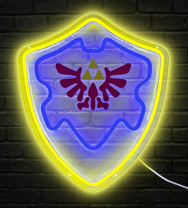 Fun Bright Yellow Border Hylian Shield Legend of Zelda LED Light Decor