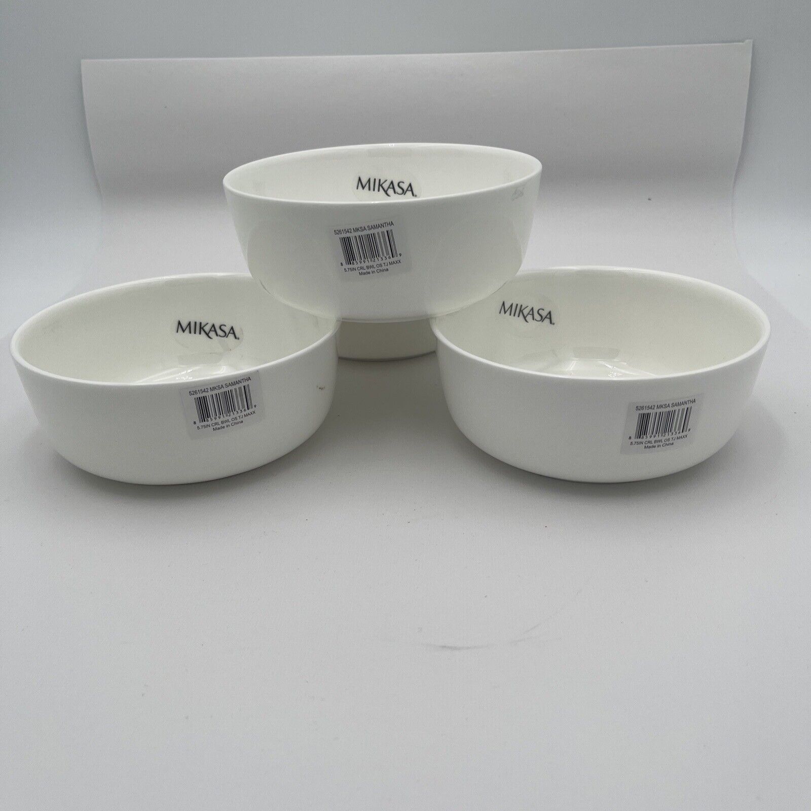 Mikasa Samantha White Bone China Soup Cereal Bowls Set of Four New