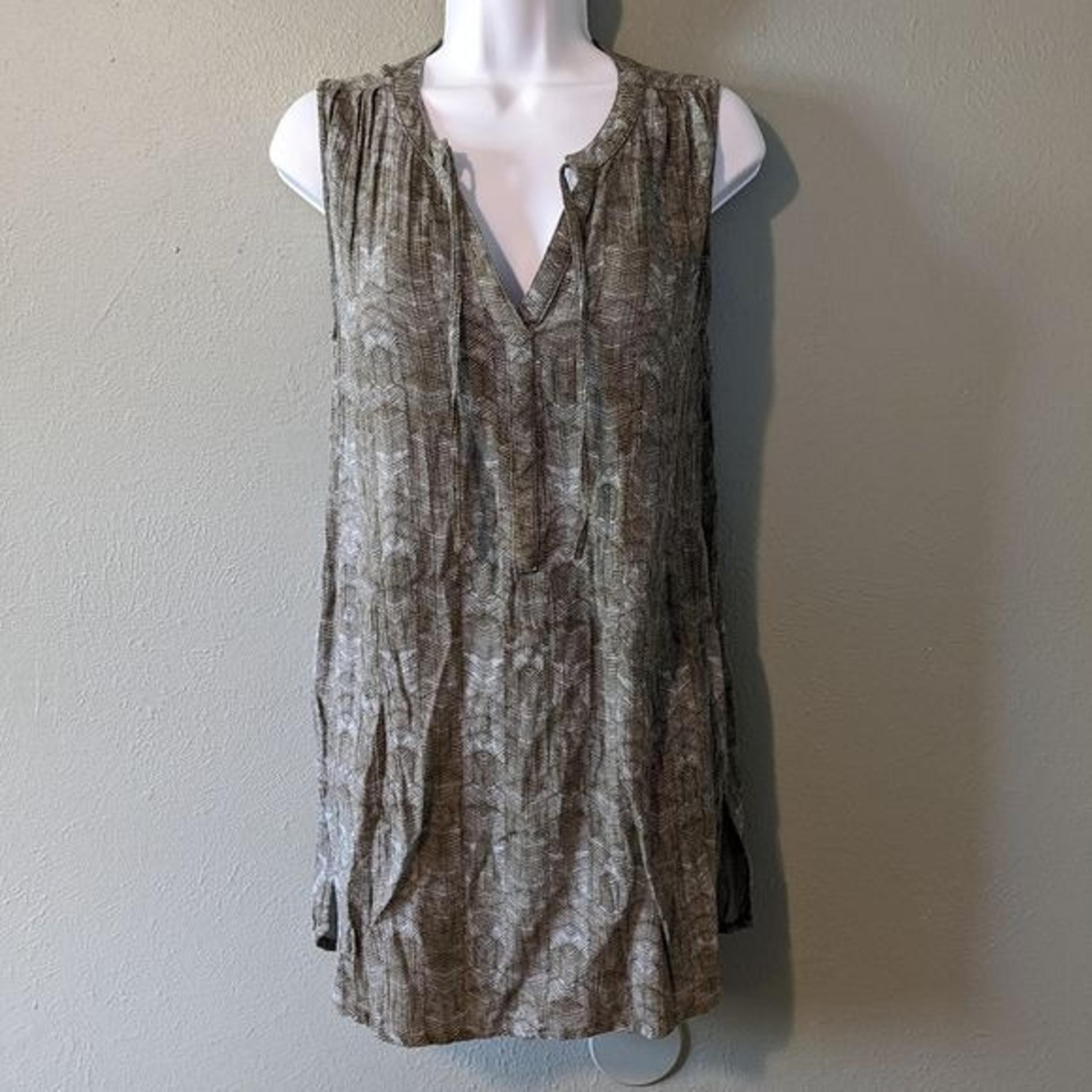 PRANA Sleeveless Long Blouse Printed Tunic Tank Top Size S