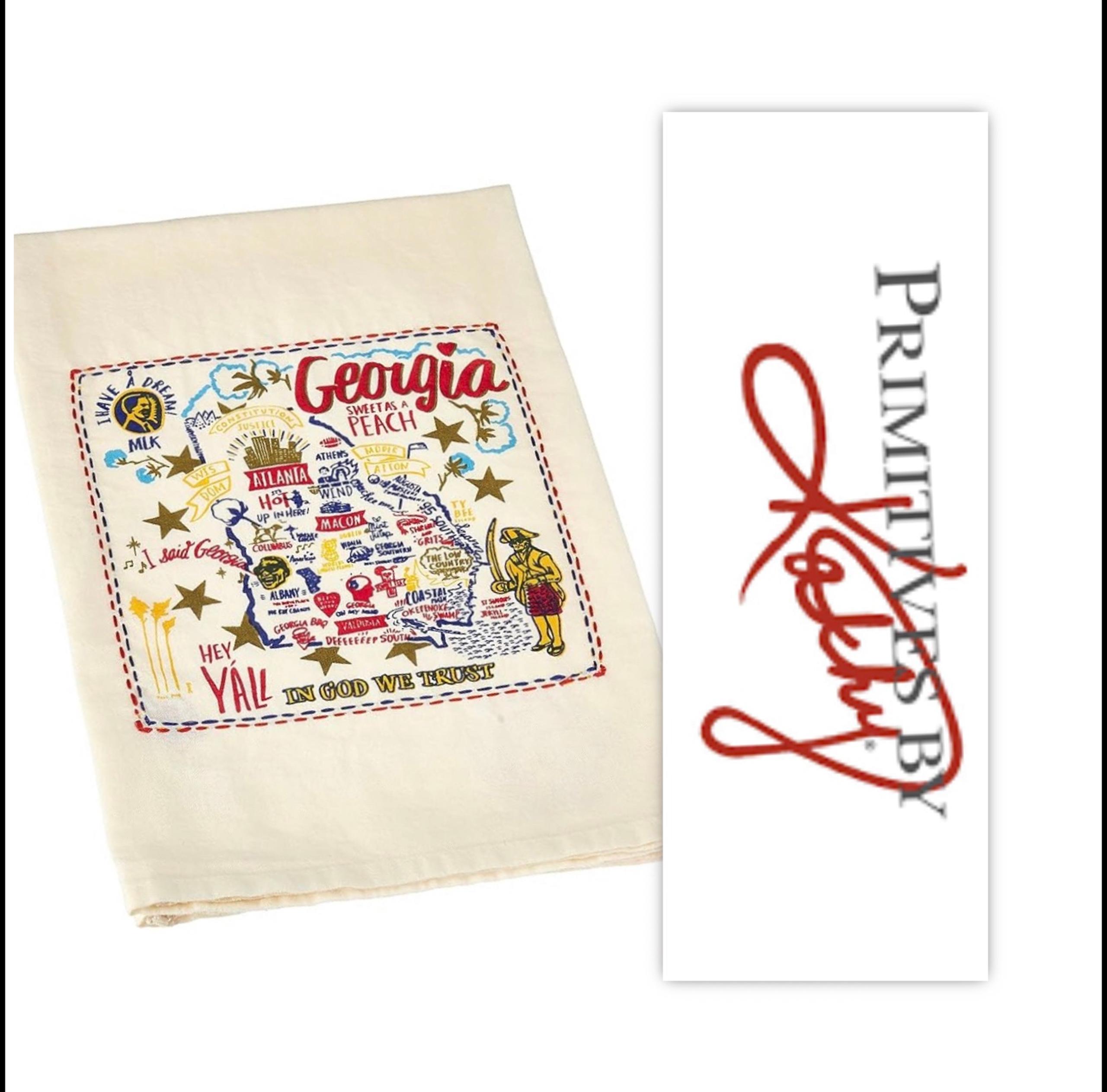 Primitives by Kathy Embroidered LOL Made You Smile Dish Georgia Towel