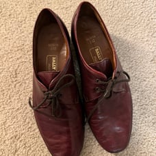 BALLY Men’s Leather Burgundy Red Oxfords Dress Shoes sz 8.5 Vtg Italy Suiss