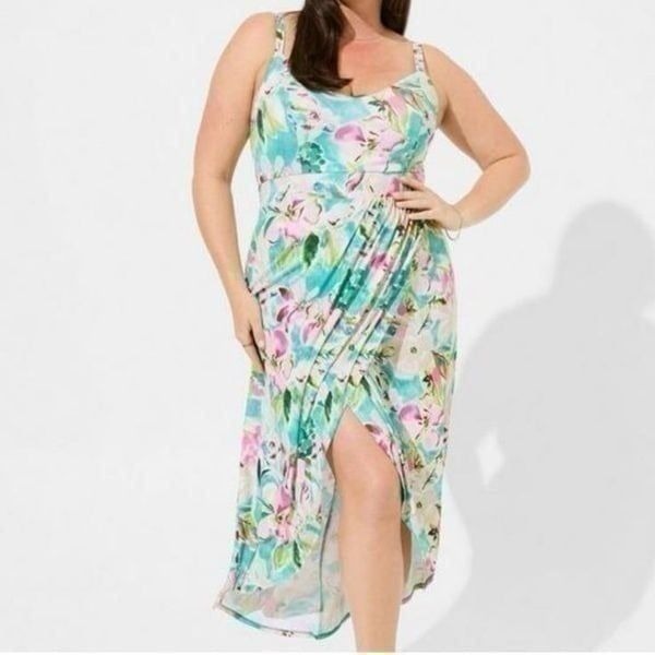 Torrid Studio Knit Floral Sleeveless Midi Dress Size 2X NWT