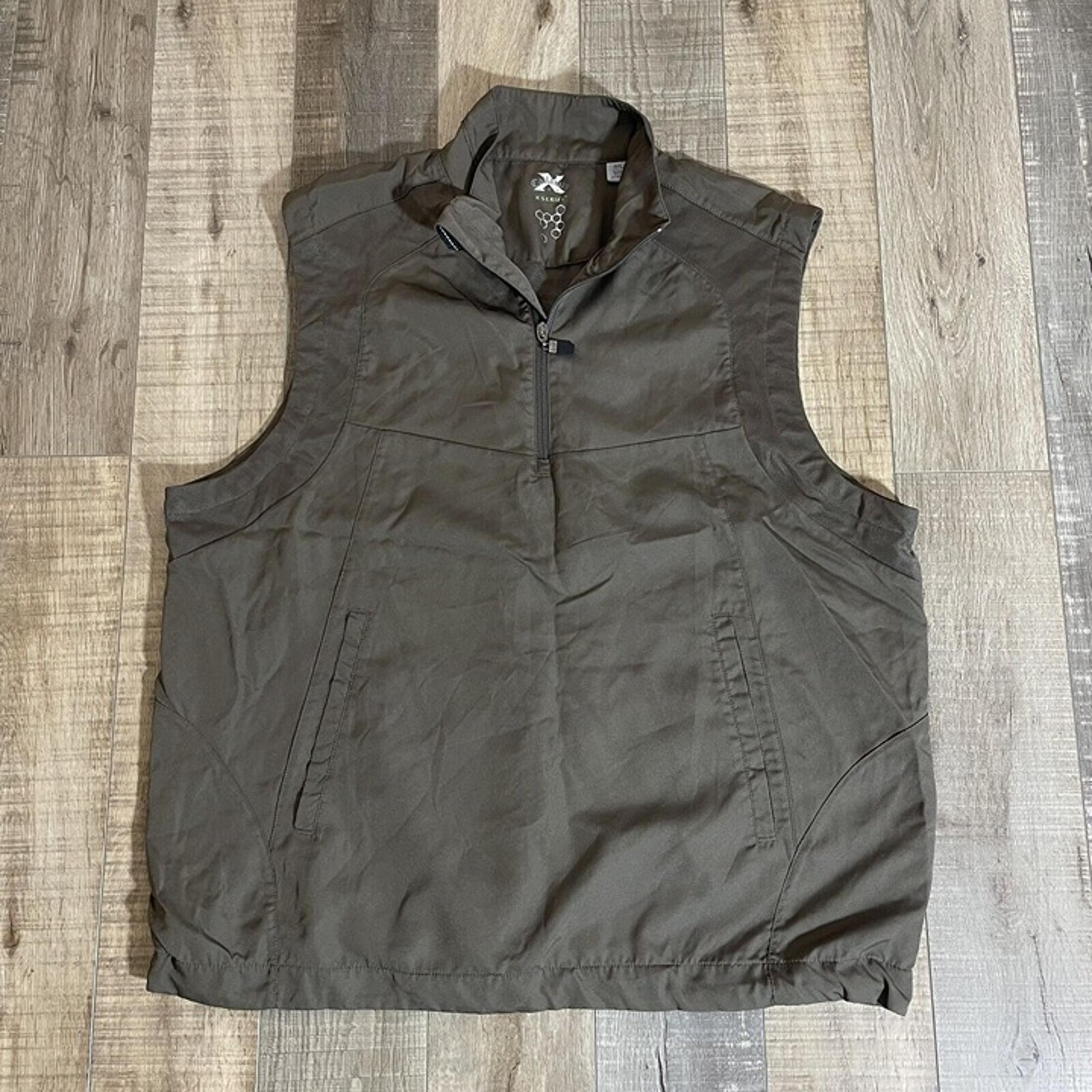 Callaway Golf Men's Vest X Series Sport Pullover Khaki Green Windbreaker Size L