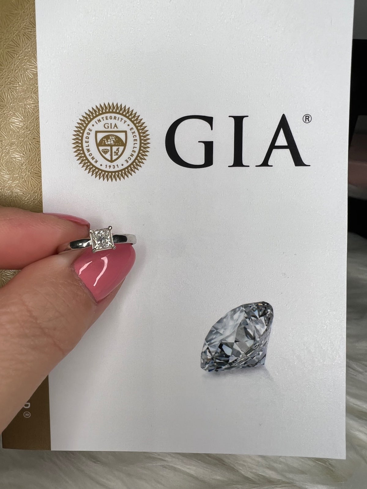 0.30 carat natural diamond princesscut ring
