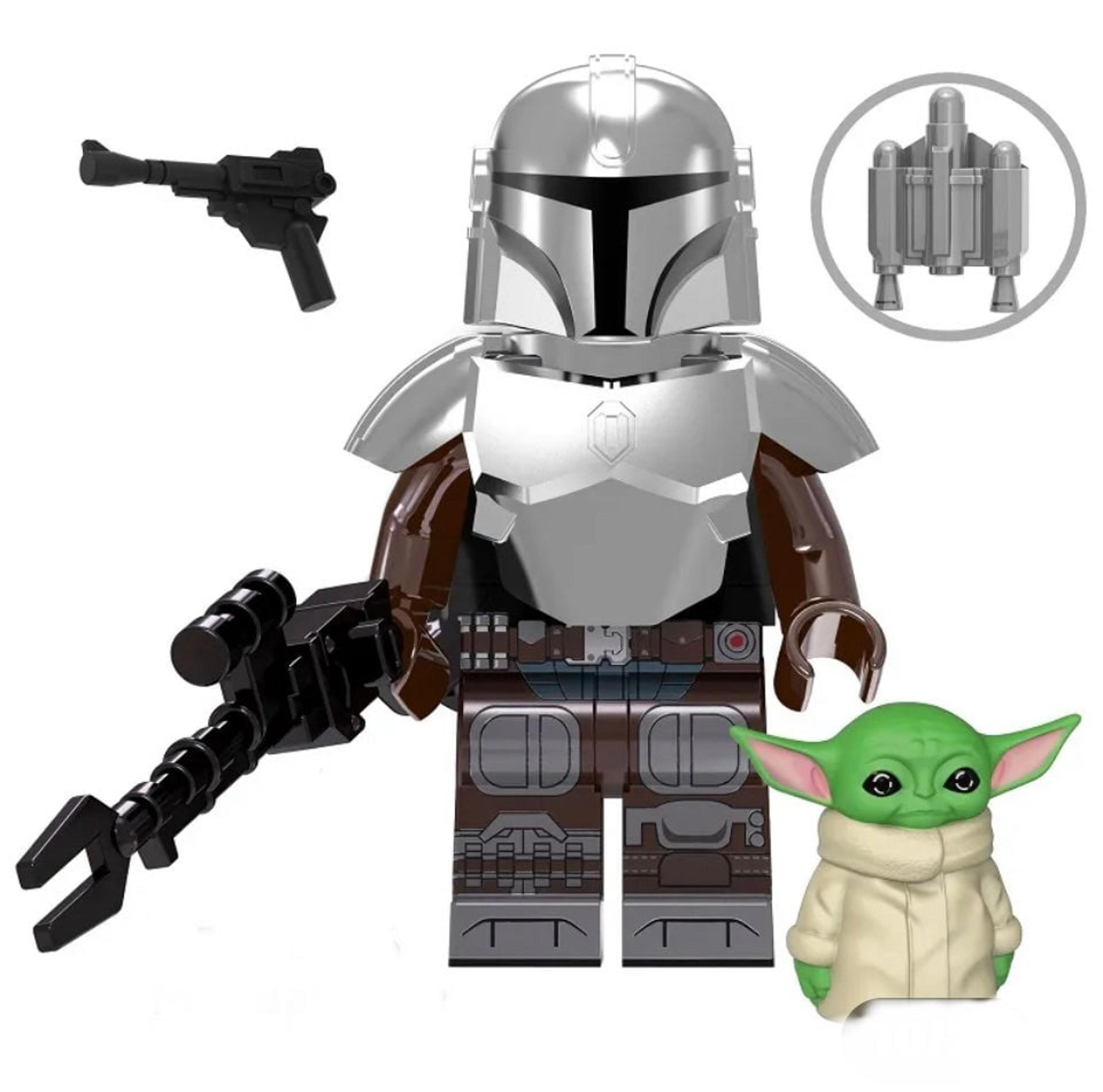 Star Wars Mandalorian The Mandalor, & Baby Grogu custom Mini Figure