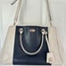 Coach margot satchel in white bone color and blue